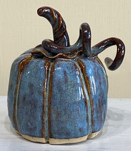 Pinch Pumpkin with Blue Rutile Glaze